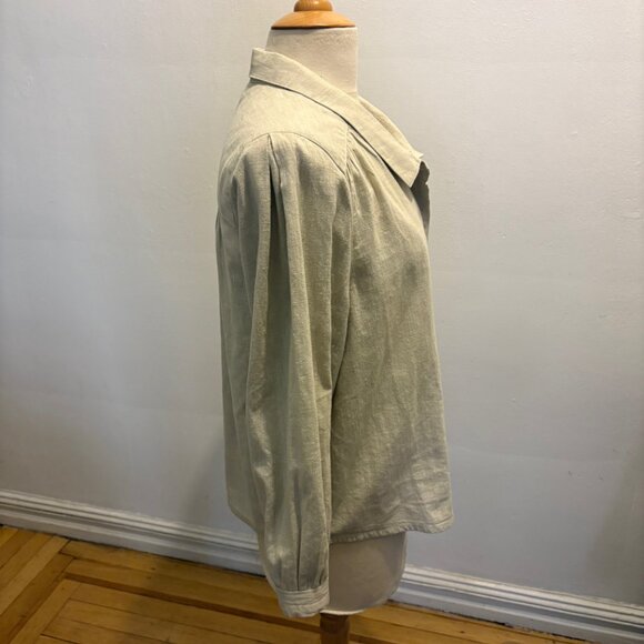 NWOT Poetry button down blouse in hemp & organic cotton in natural - Picture 2 of 7